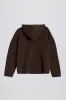 Ribbed-Knit Oversized Hoodie in Pecan sold by Oh Polly