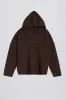 Ribbed-Knit Oversized Hoodie in Pecan sold by Oh Polly