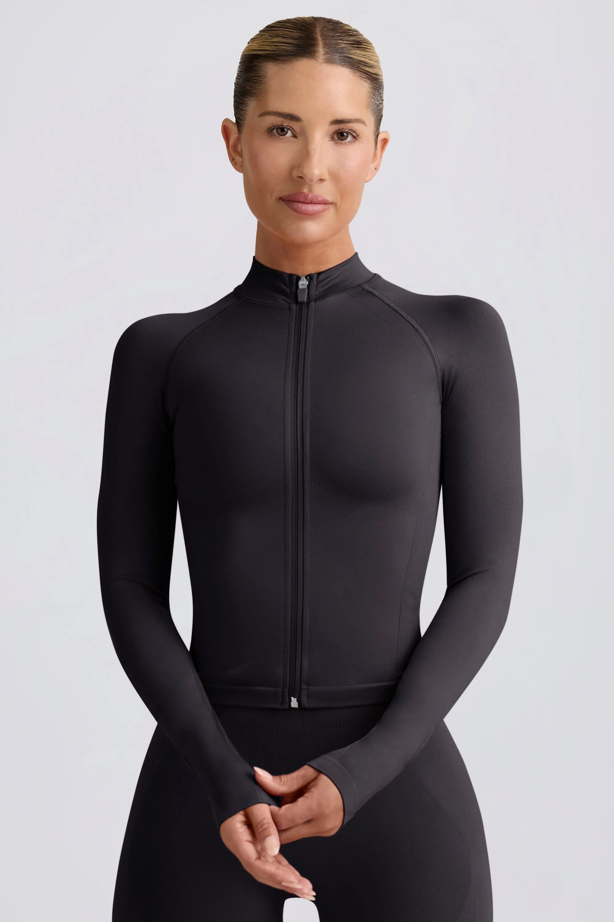 Define Luxe Zip-Up Jacket in Black sold by Oh Polly product image thumbnail 5