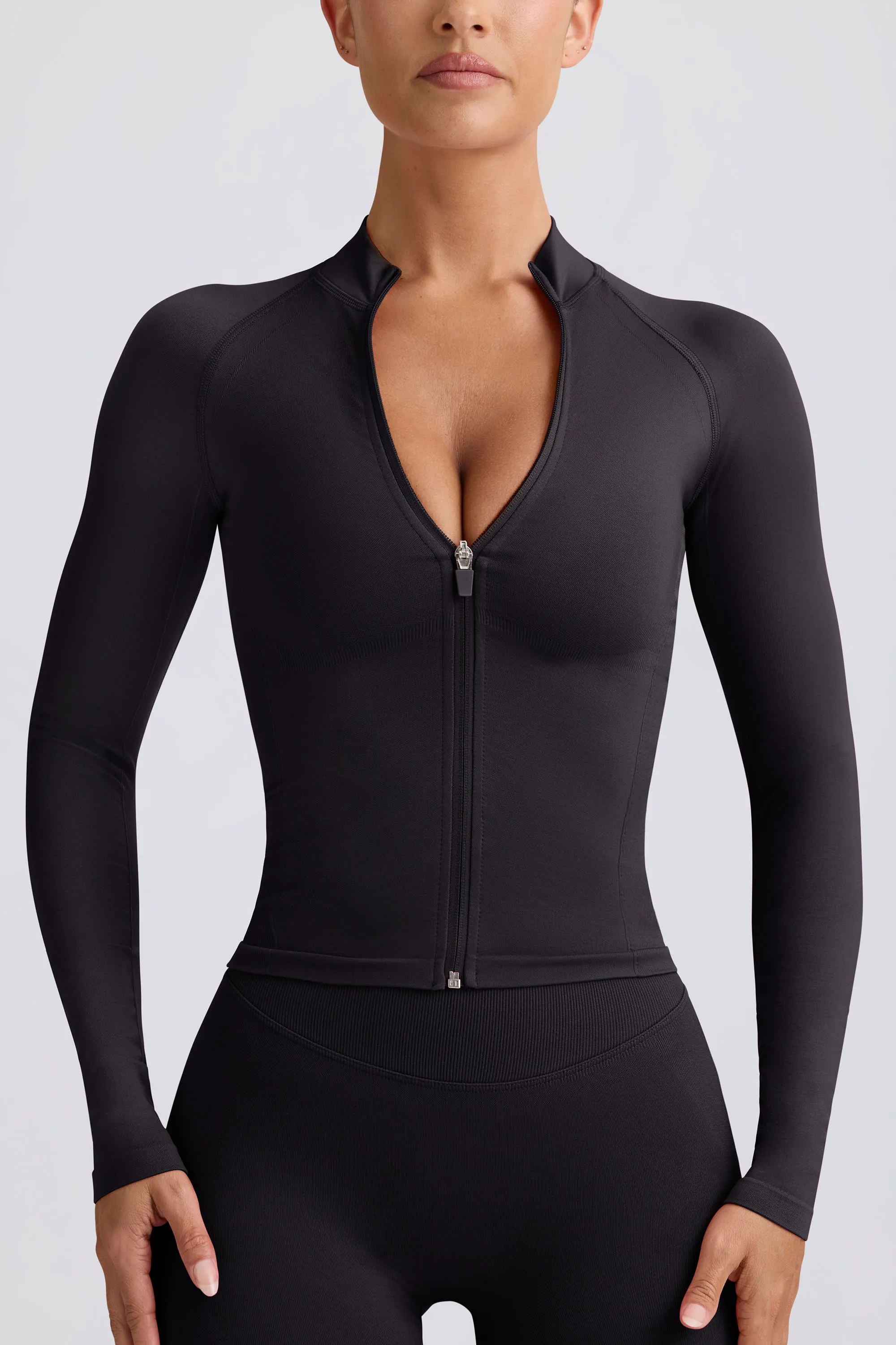 Define Luxe Zip-Up Jacket in Black sold by Oh Polly product image thumbnail 4