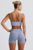 Define Luxe Mini Shorts in Blue Grey sold by Oh Polly