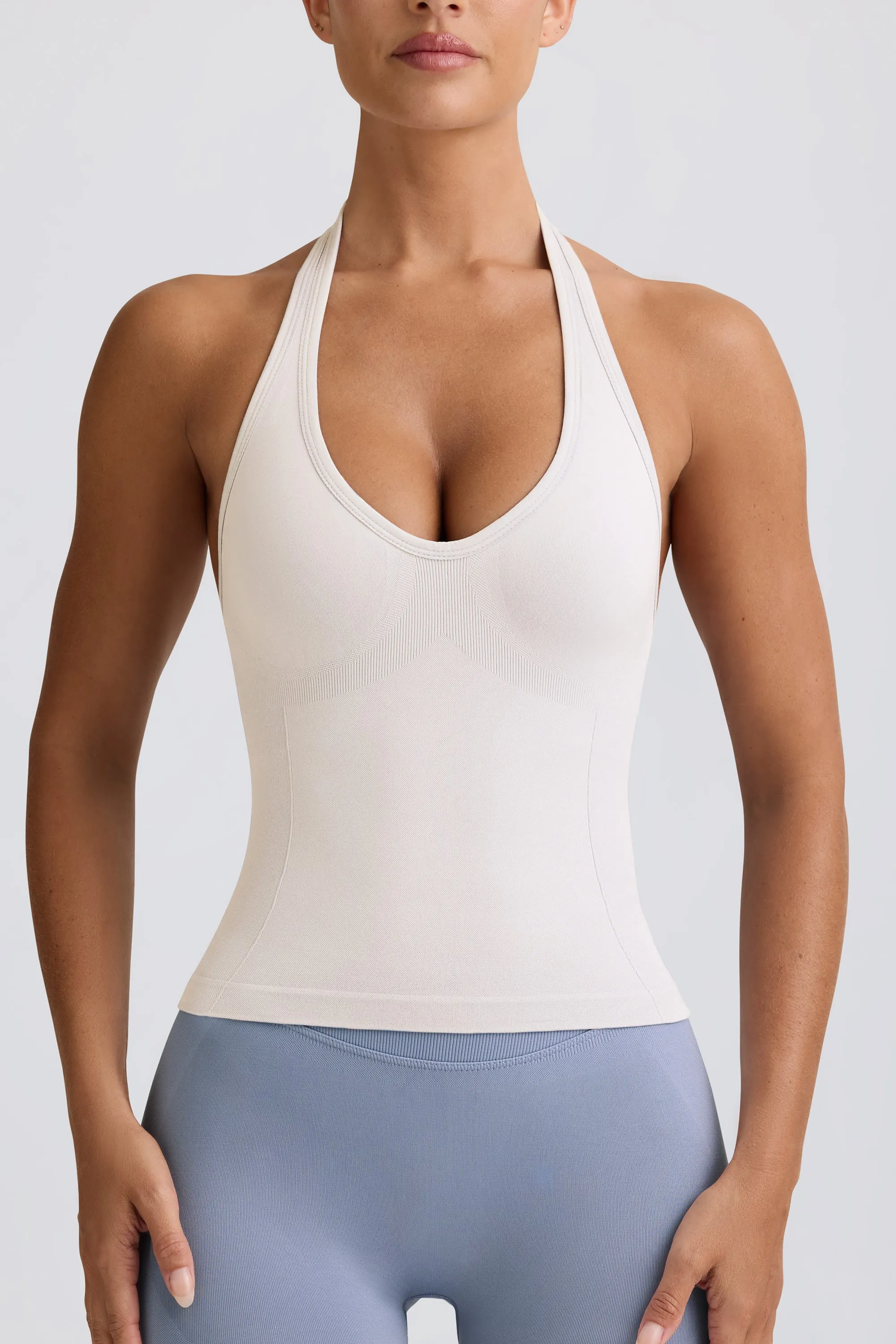 Define Luxe Halterneck Tank Top in White sold by Oh Polly product image thumbnail 4