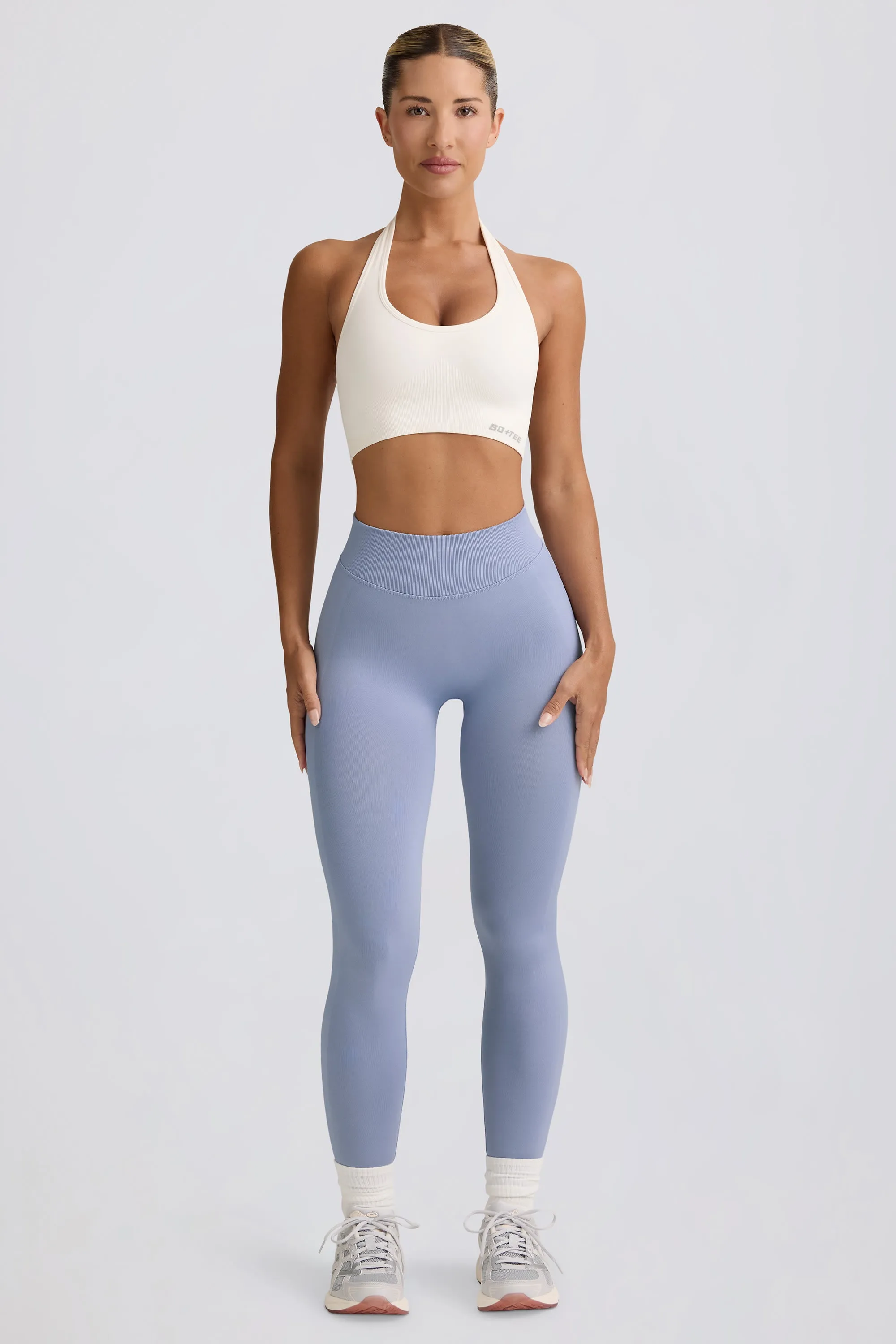 Define Luxe High-Waist Leggings in Blue Grey sold by Oh Polly product image thumbnail 2