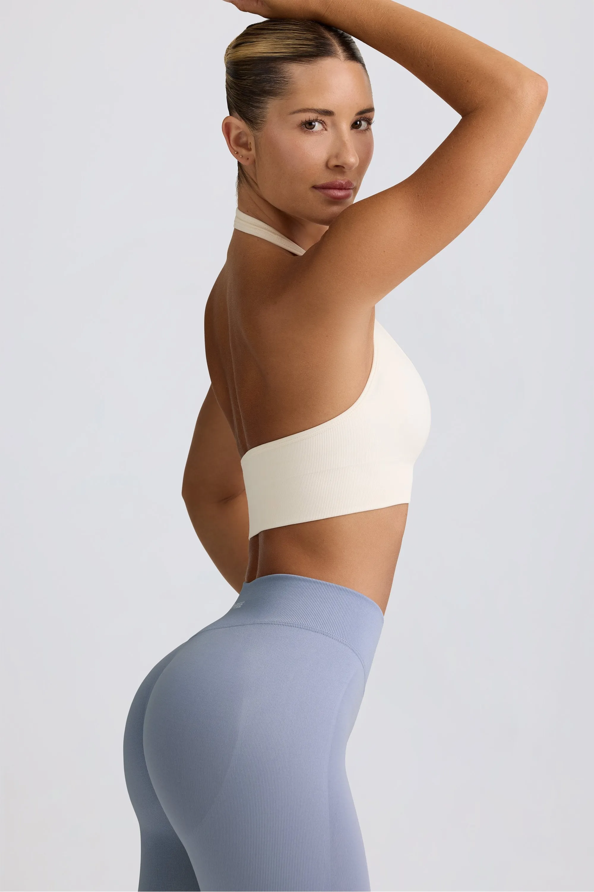 Define Luxe Halterneck Sports Bra in White sold by Oh Polly product image thumbnail 3