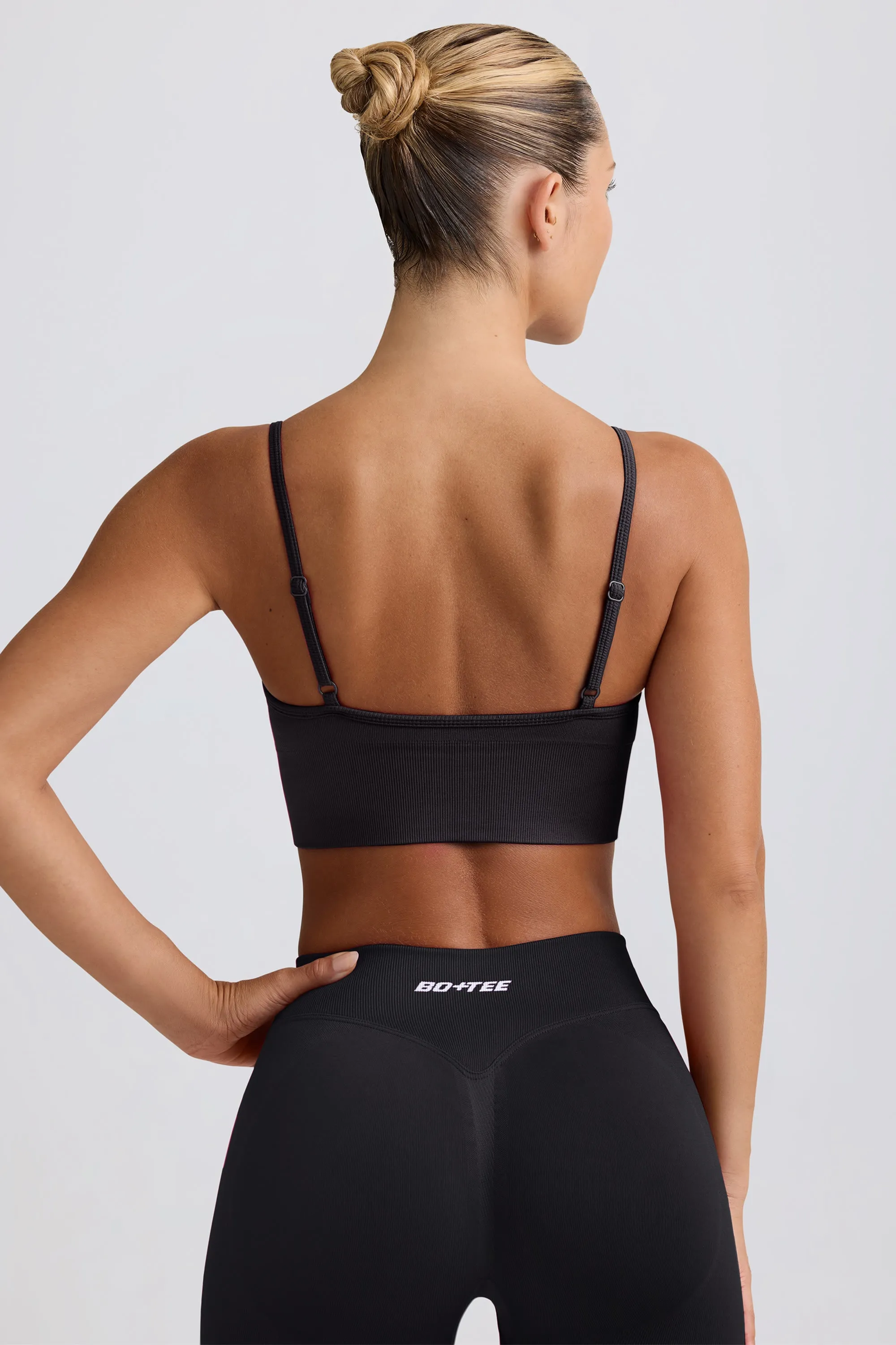 Define Luxe V-Neck Sports Bra in Black sold by Oh Polly product image thumbnail 2