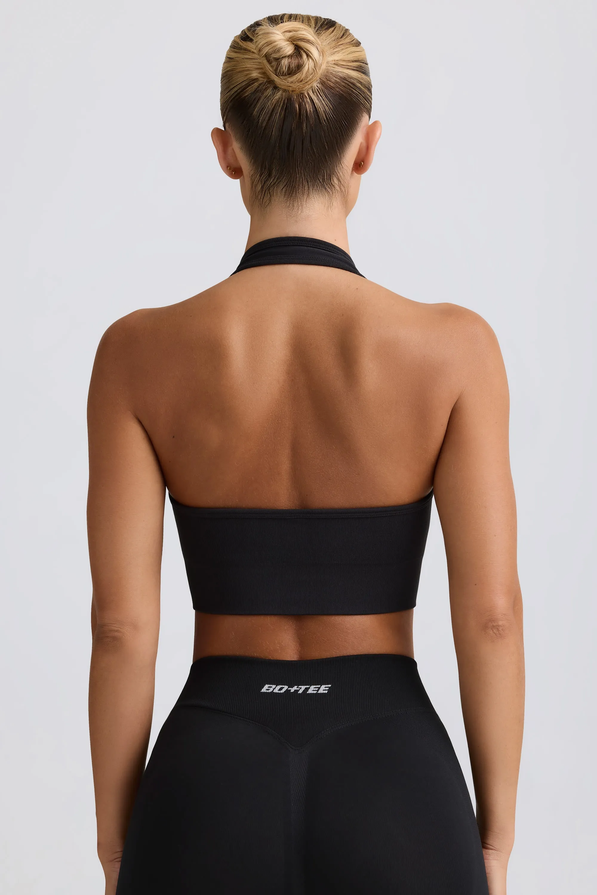 Define Luxe Halterneck Sports Bra in Black sold by Oh Polly product image thumbnail 2