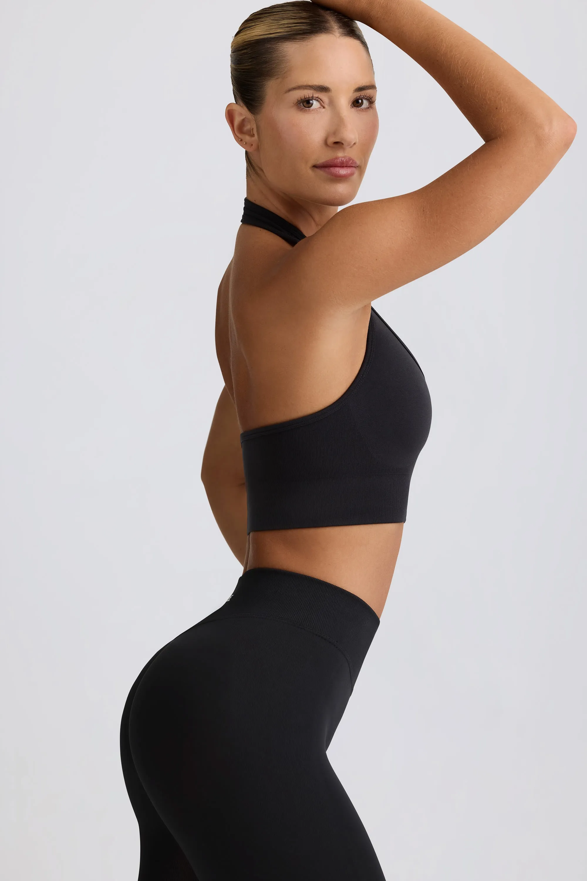 Define Luxe Halterneck Sports Bra in Black sold by Oh Polly product image thumbnail 3