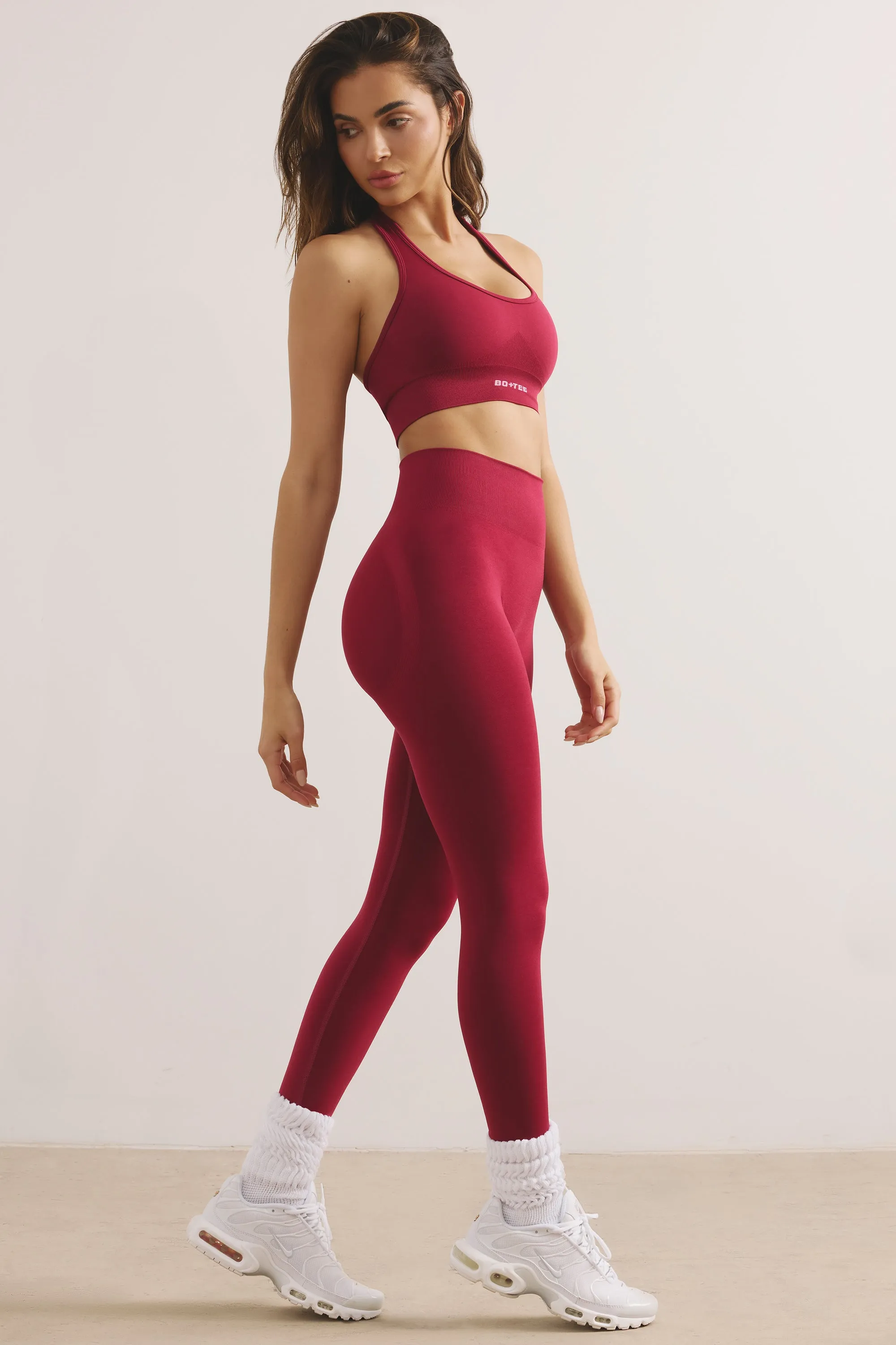 Define Luxe Halterneck Sports Bra in Beet Red sold by Oh Polly product image thumbnail 3