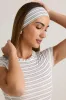 Modal Ribbed Headband in Blue & Yellow Stripe sold by Oh Polly