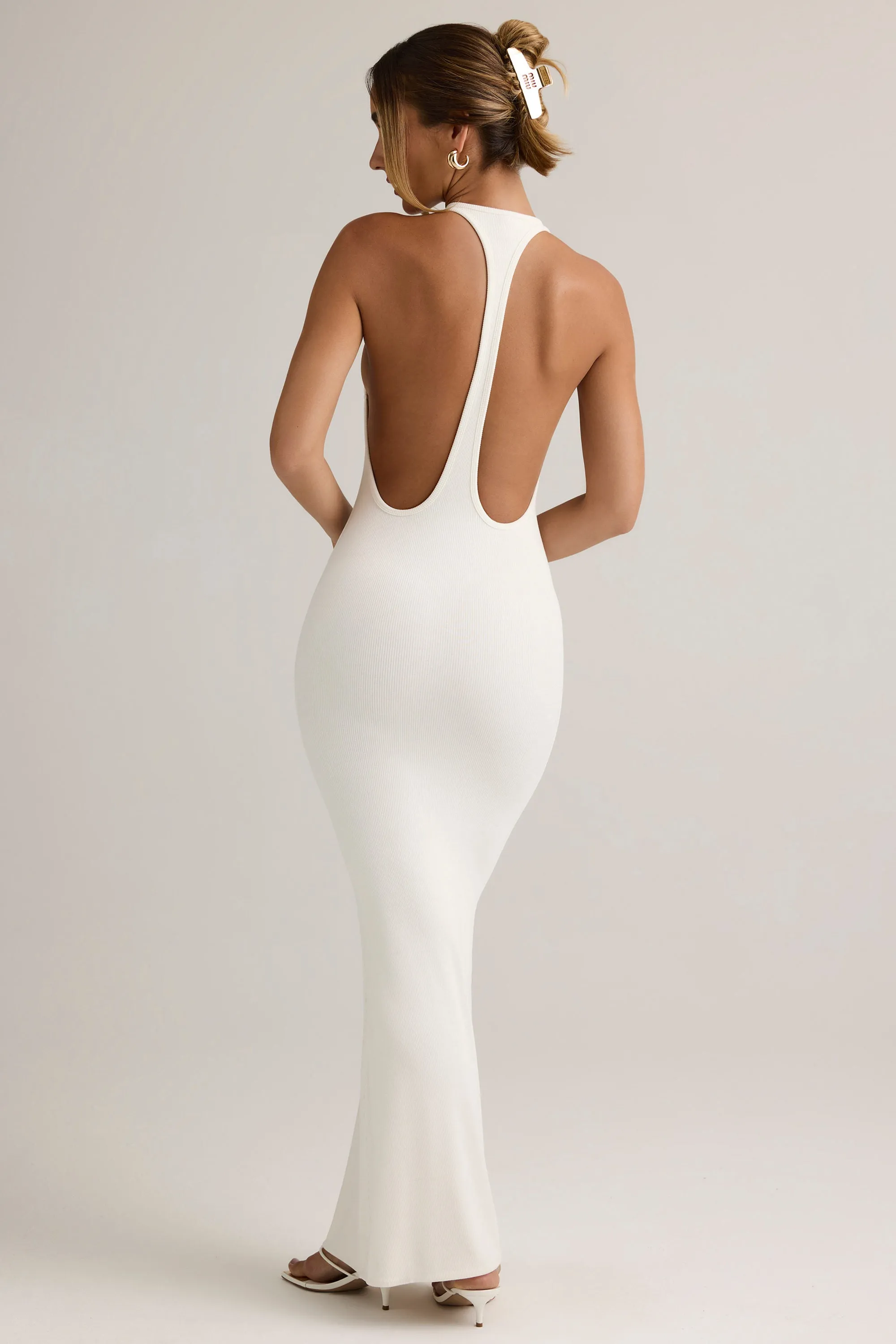 Modal Racerback Maxi Dress in White sold by Oh Polly product image thumbnail 3