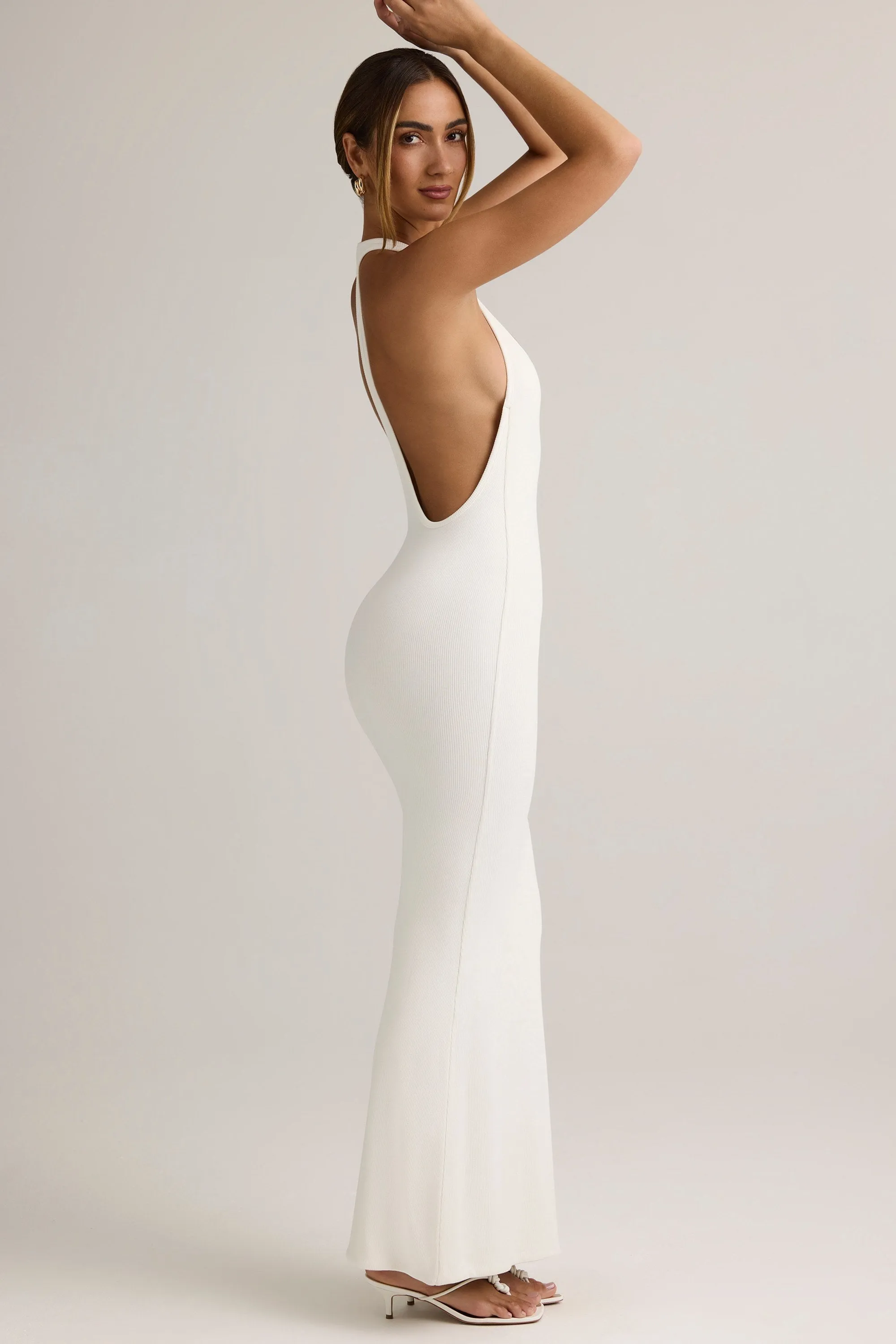 Modal Racerback Maxi Dress in White sold by Oh Polly product image thumbnail 4