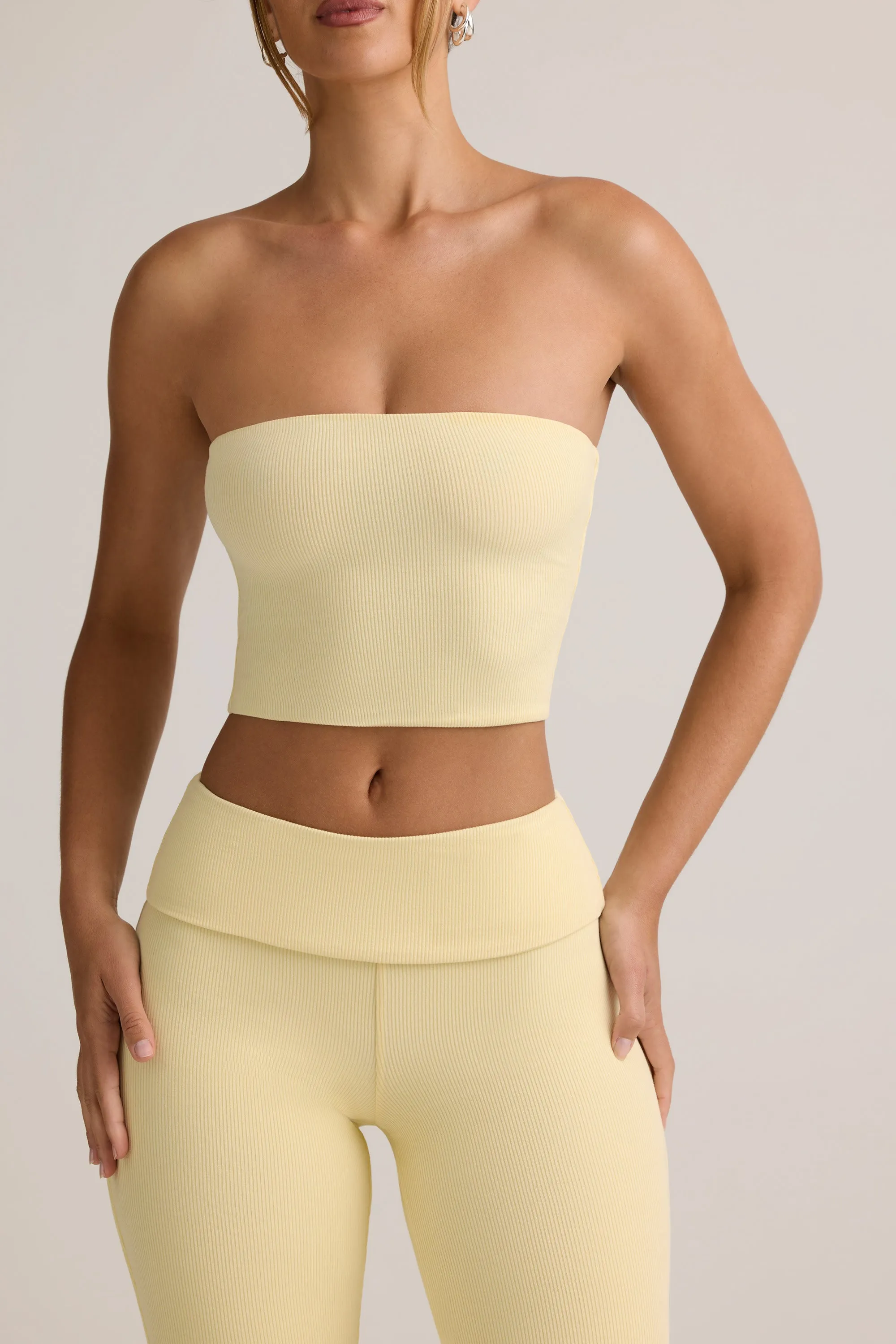 Modal Strapless Crop Top in Buttercream Yellow sold by Oh Polly product image thumbnail 2