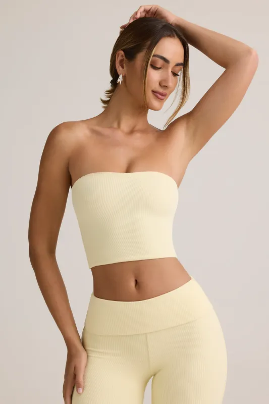 Modal Strapless Crop Top in Buttercream Yellow sold by Oh Polly