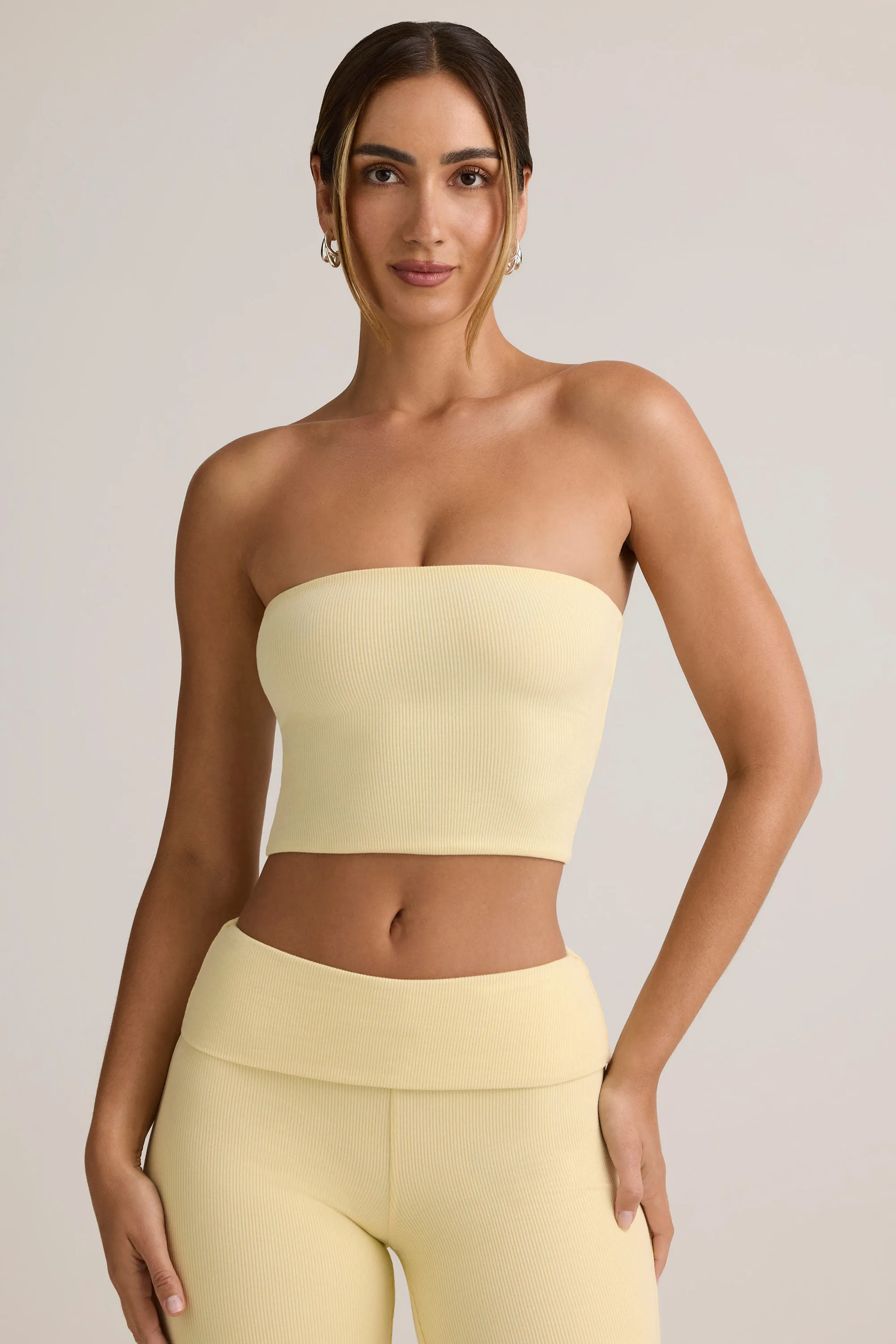 Modal Strapless Crop Top in Buttercream Yellow sold by Oh Polly product image thumbnail 5