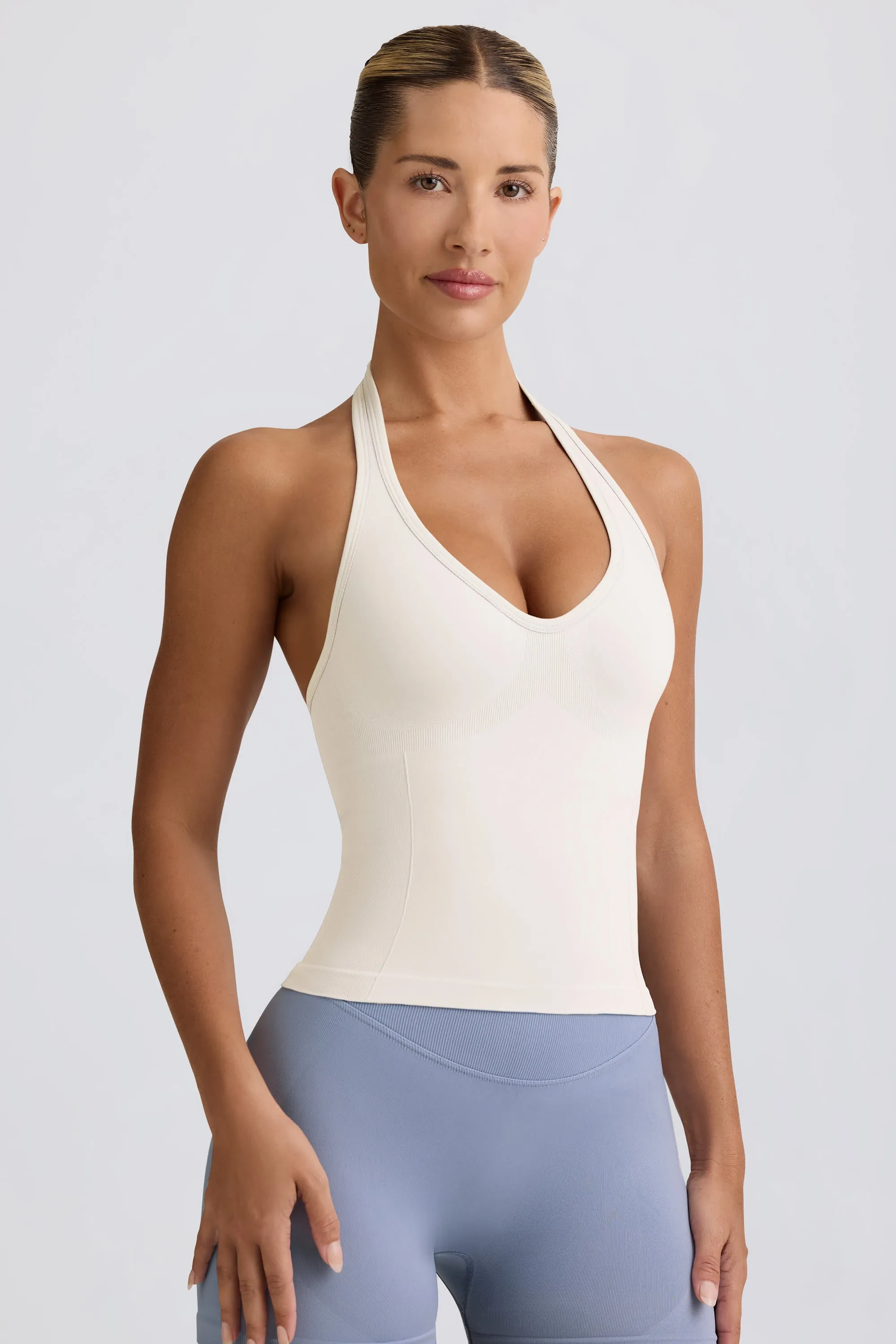 Define Luxe Halterneck Tank Top in White sold by Oh Polly product image thumbnail 5