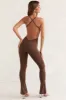 Scoop Neck Backless Jumpsuit in Brown sold by Oh Polly