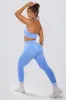 Define Luxe High-Waist Leggings in Light Blue sold by Oh Polly