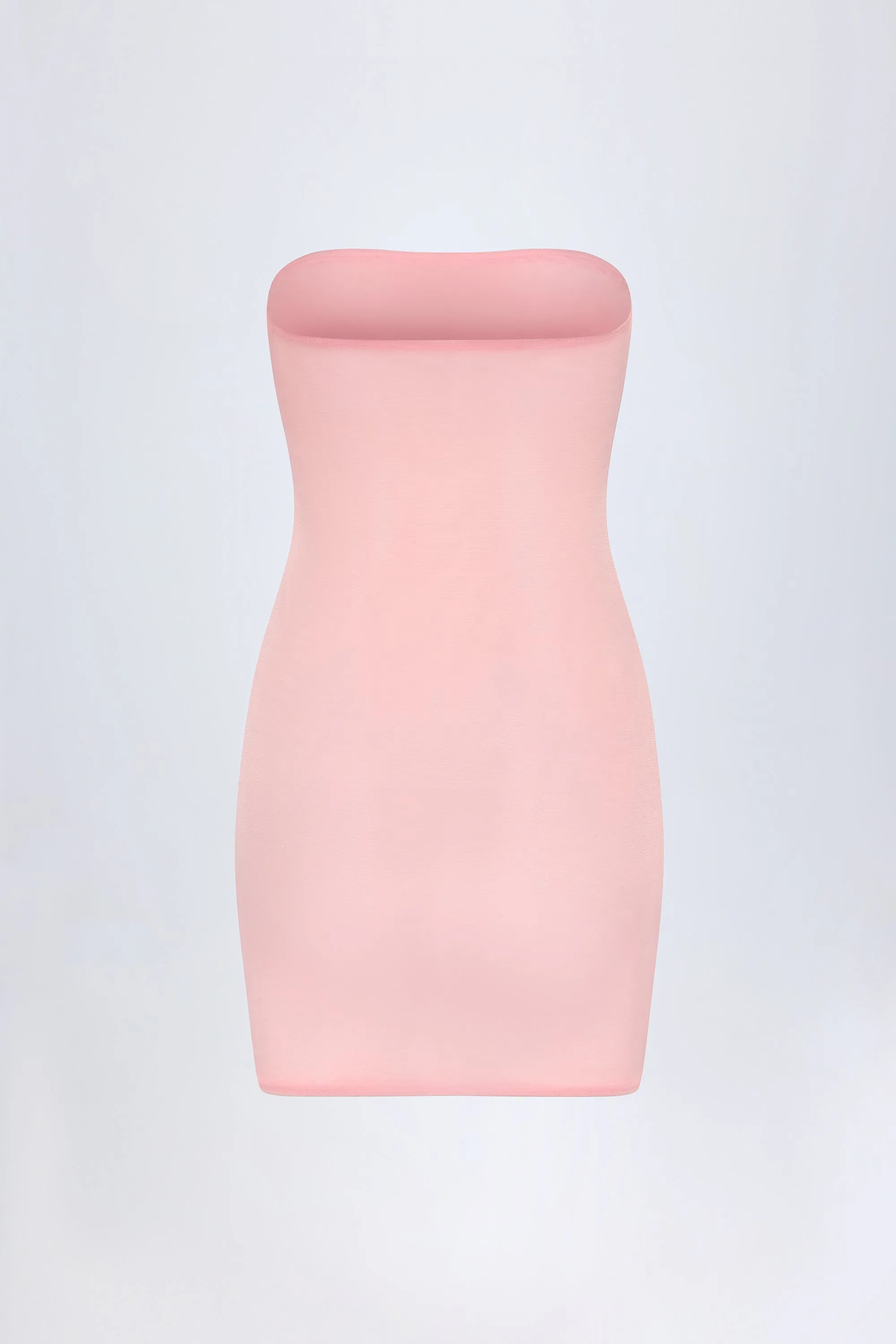 Soft Sheer-Mesh Bandeau Mini Slip Dress in Pink sold by Oh Polly product image thumbnail 2