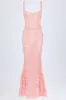 Embellished Fishtail Corset Gown in Pink sold by Oh Polly