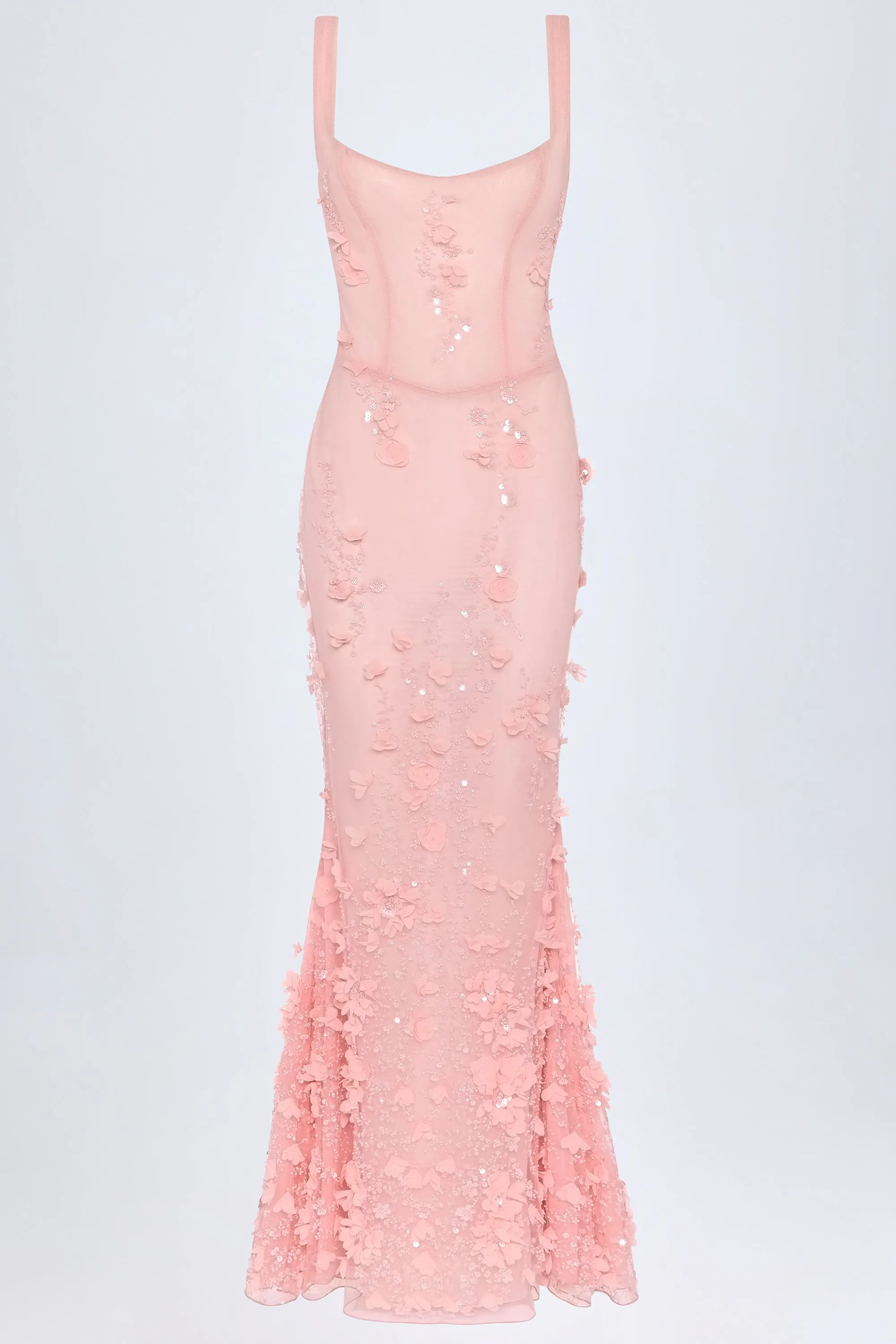 Embellished Fishtail Corset Gown in Pink sold by Oh Polly product image thumbnail 2