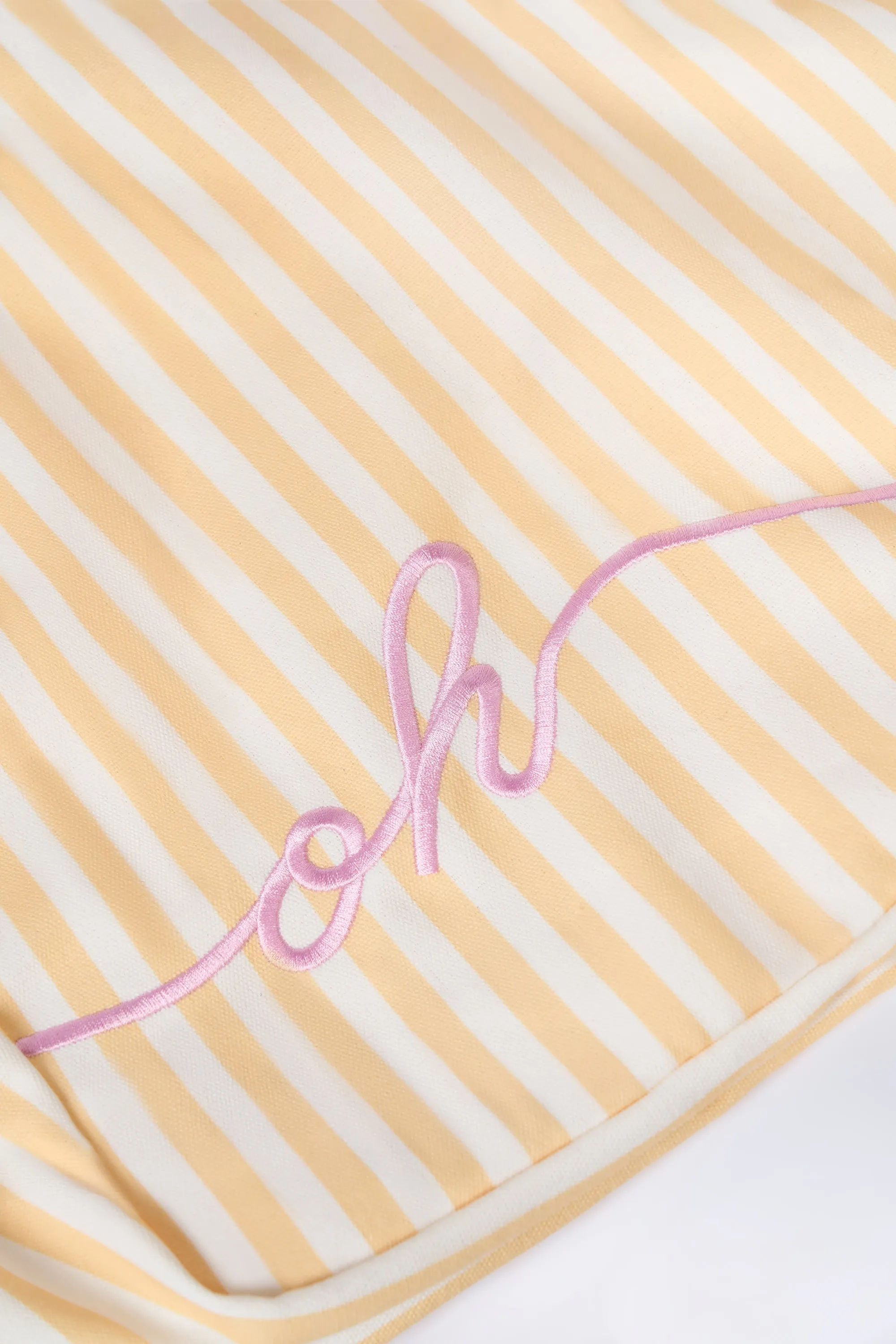 Oversized Canvas Tote Bag in Lemon Yellow Stripe sold by Oh Polly product image thumbnail 4
