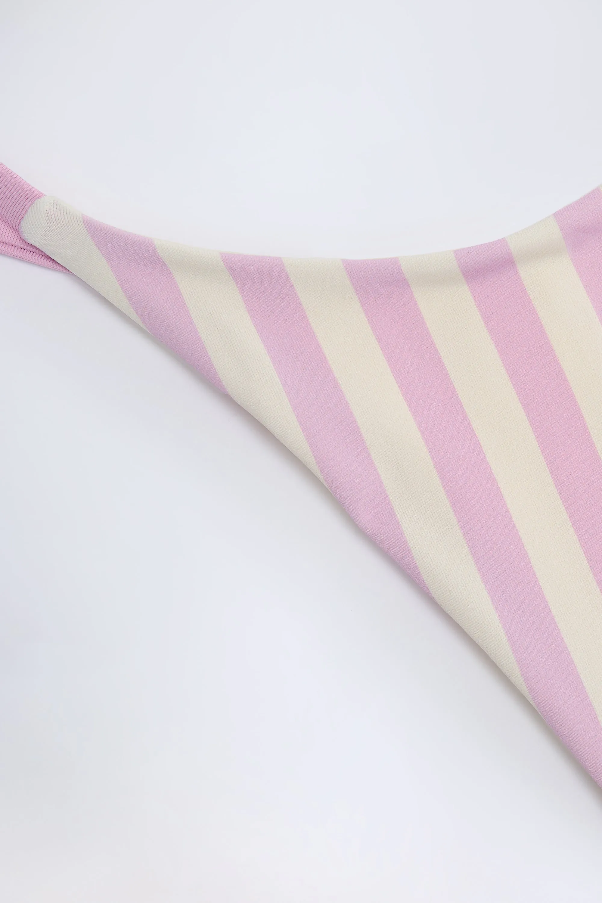 Side-Tie Thong Bikini Bottoms in Mauve Stripe sold by Oh Polly product image thumbnail 5