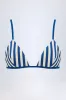 Triangle Bikini Top in Marine Blue Stripe sold by Oh Polly