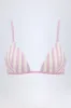 Triangle Bikini Top in Mauve Stripe sold by Oh Polly