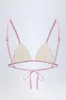 Triangle Bikini Top in Mauve Stripe sold by Oh Polly