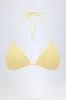 Broderie Anglaise Triangle Bikini Top in Lemon Yellow sold by Oh Polly