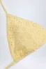 Broderie Anglaise Triangle Bikini Top in Lemon Yellow sold by Oh Polly