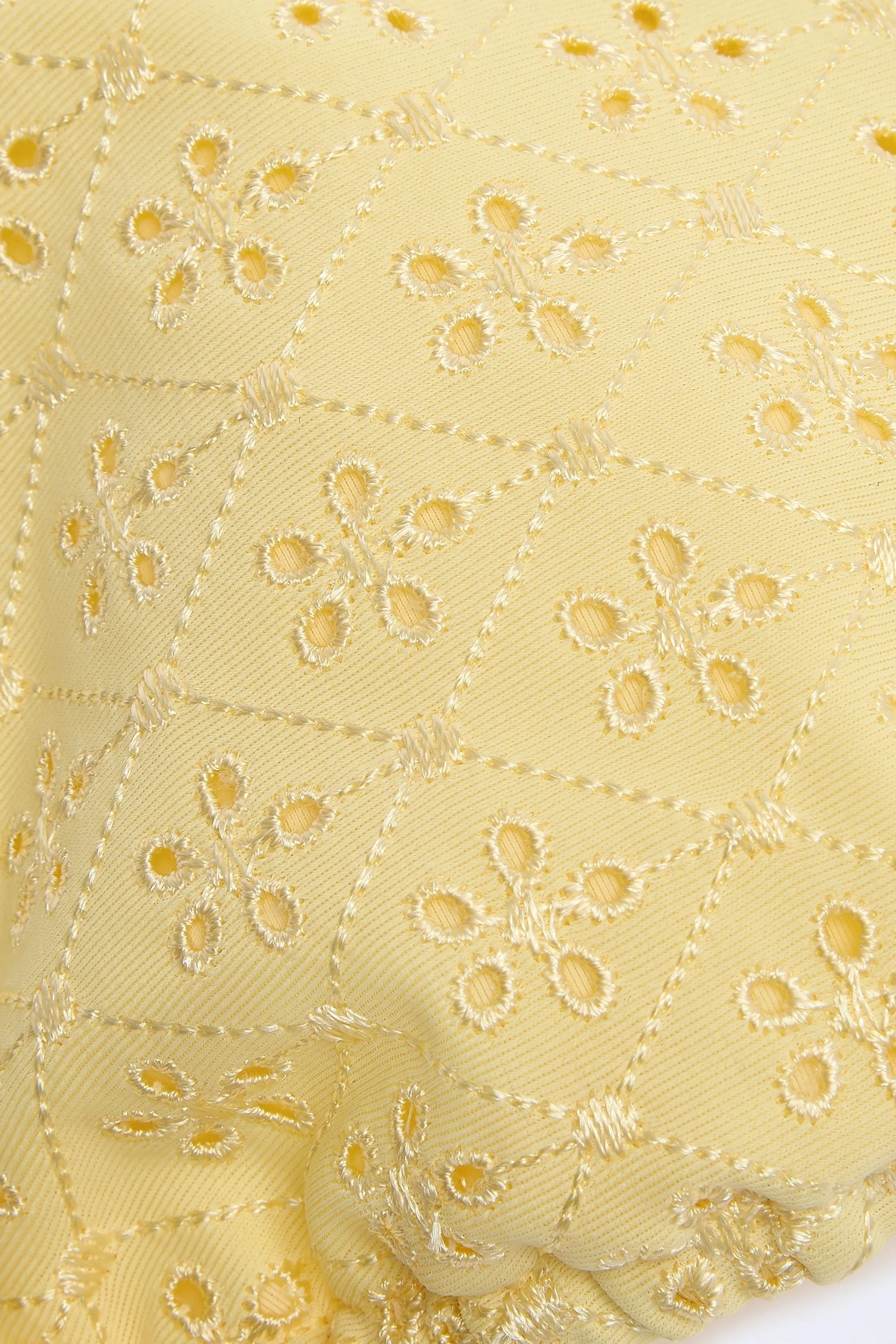 Broderie Anglaise Triangle Bikini Top in Lemon Yellow sold by Oh Polly product image thumbnail 5