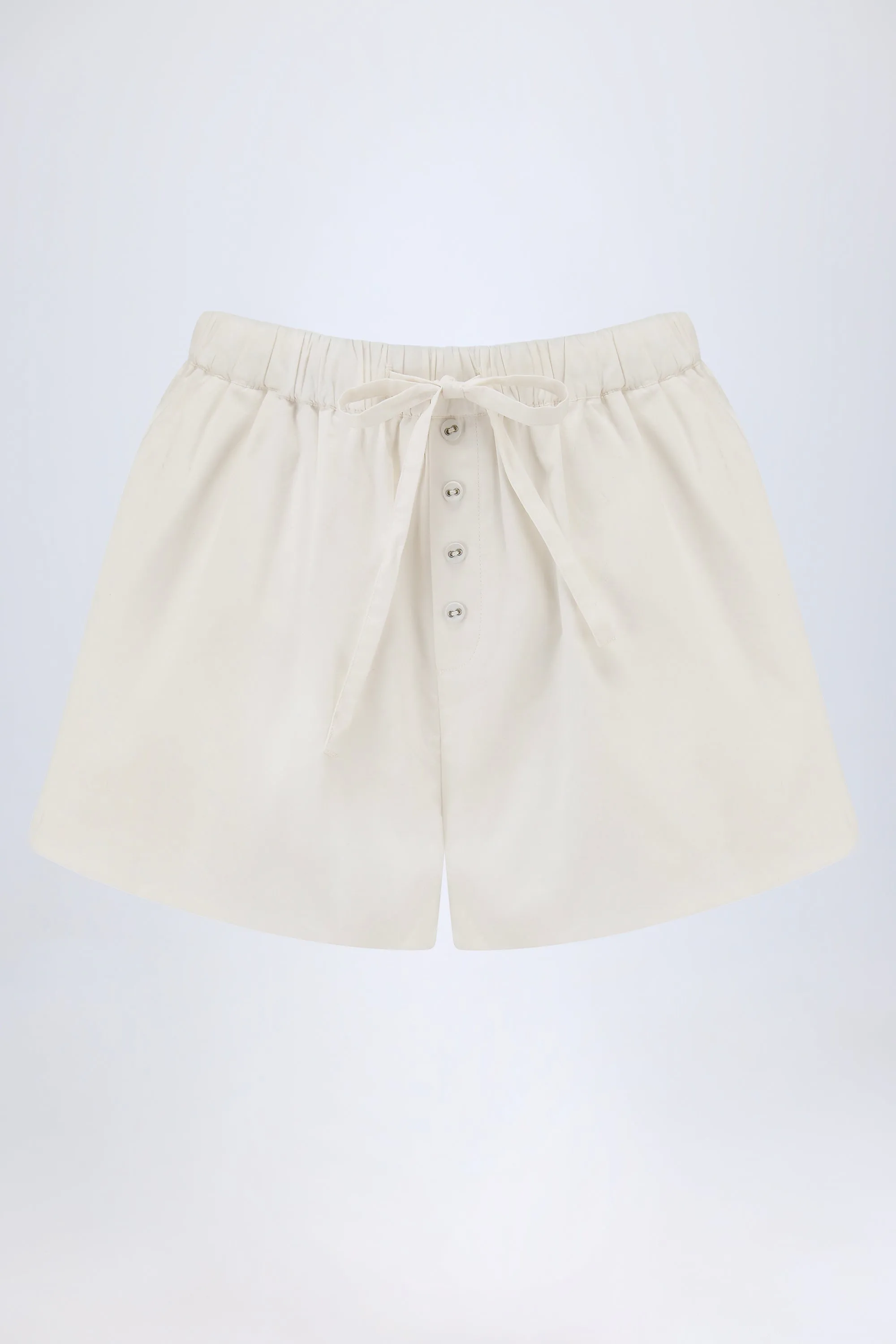 Mid-Rise Cotton-Poplin Shorts in White sold by Oh Polly product image thumbnail 2