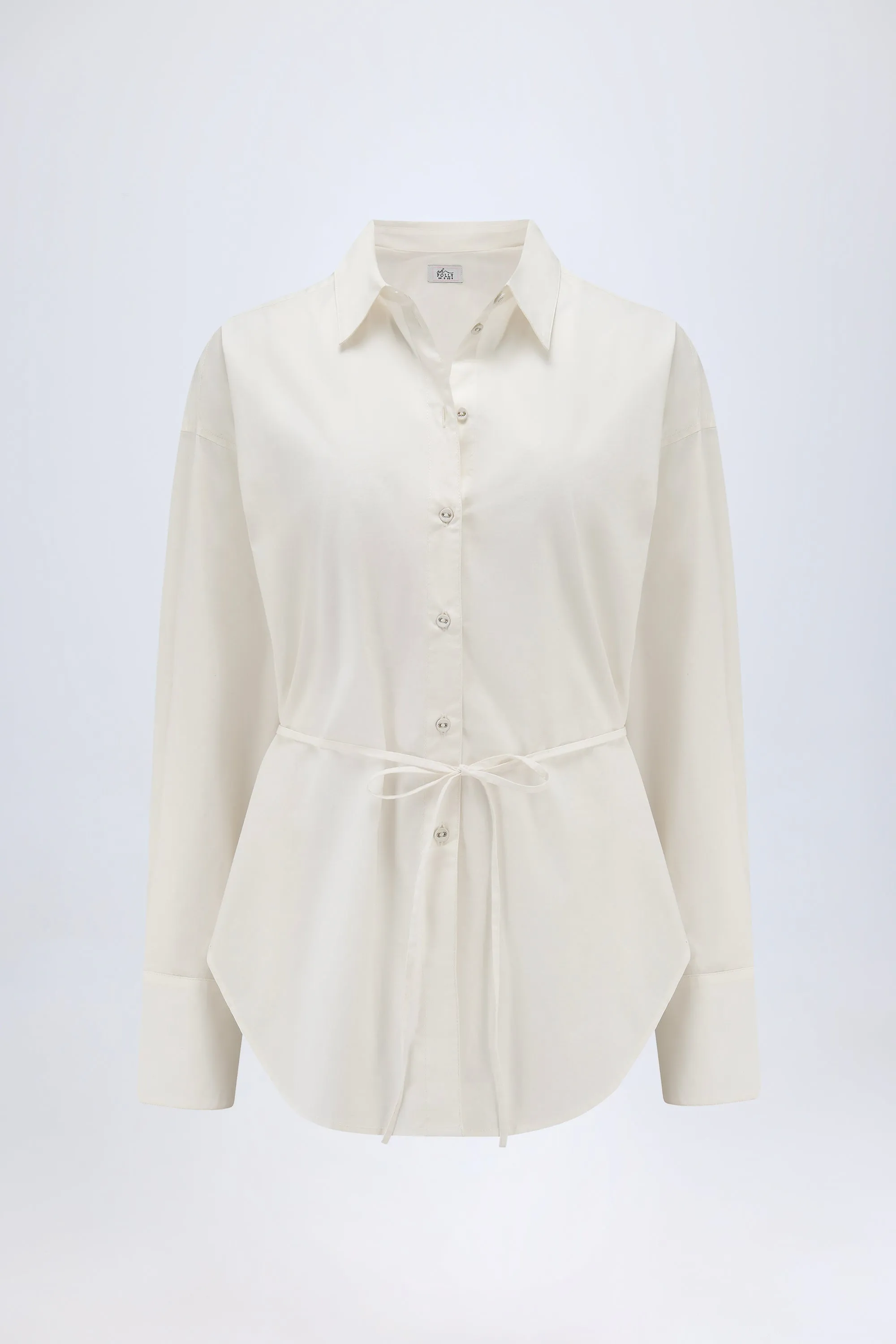 Oversized Cotton-Poplin Shirt in White sold by Oh Polly product image thumbnail 2