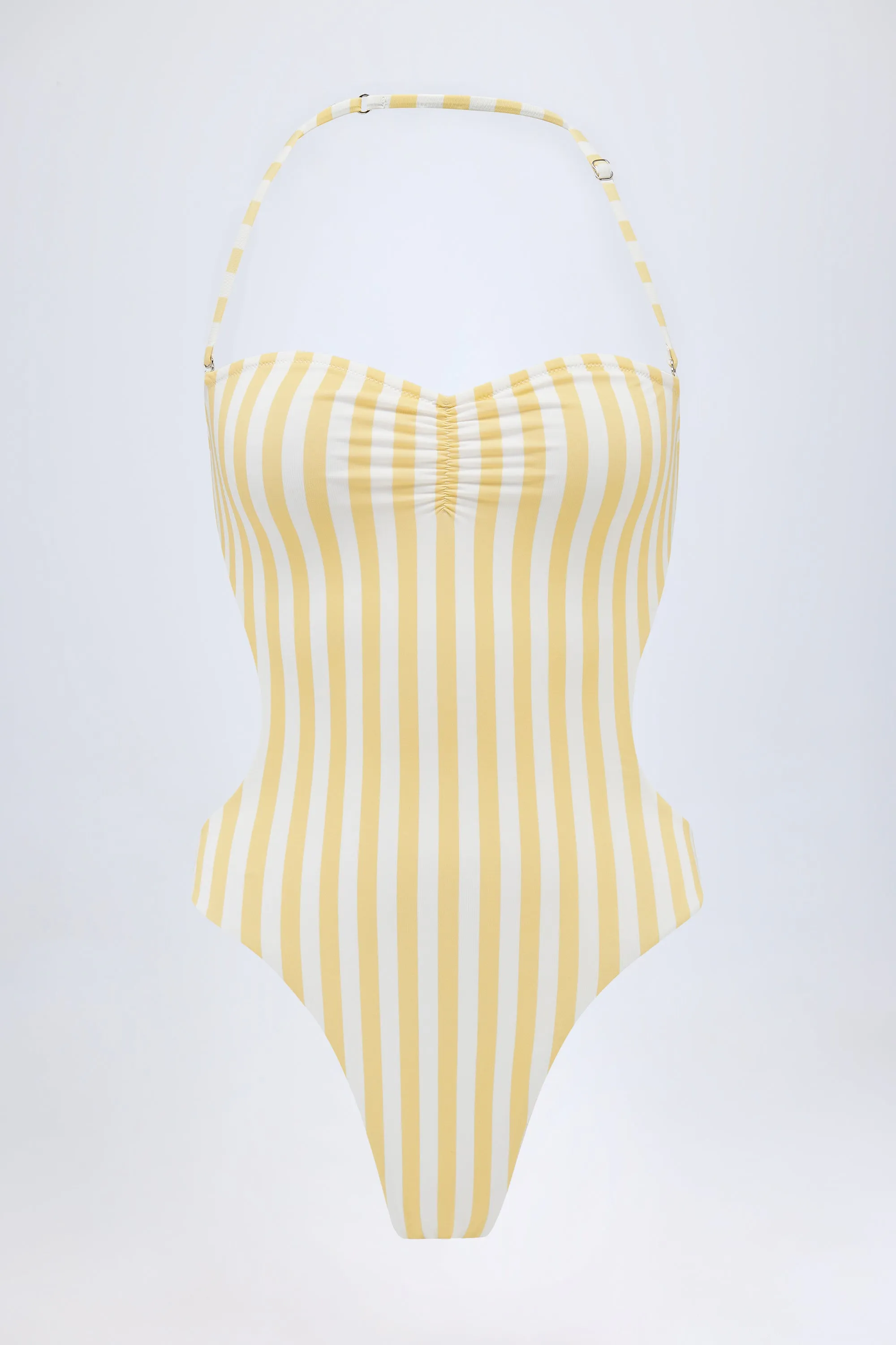 Cut-Out Halterneck Swimsuit in Lemon sold by Oh Polly product image thumbnail 2