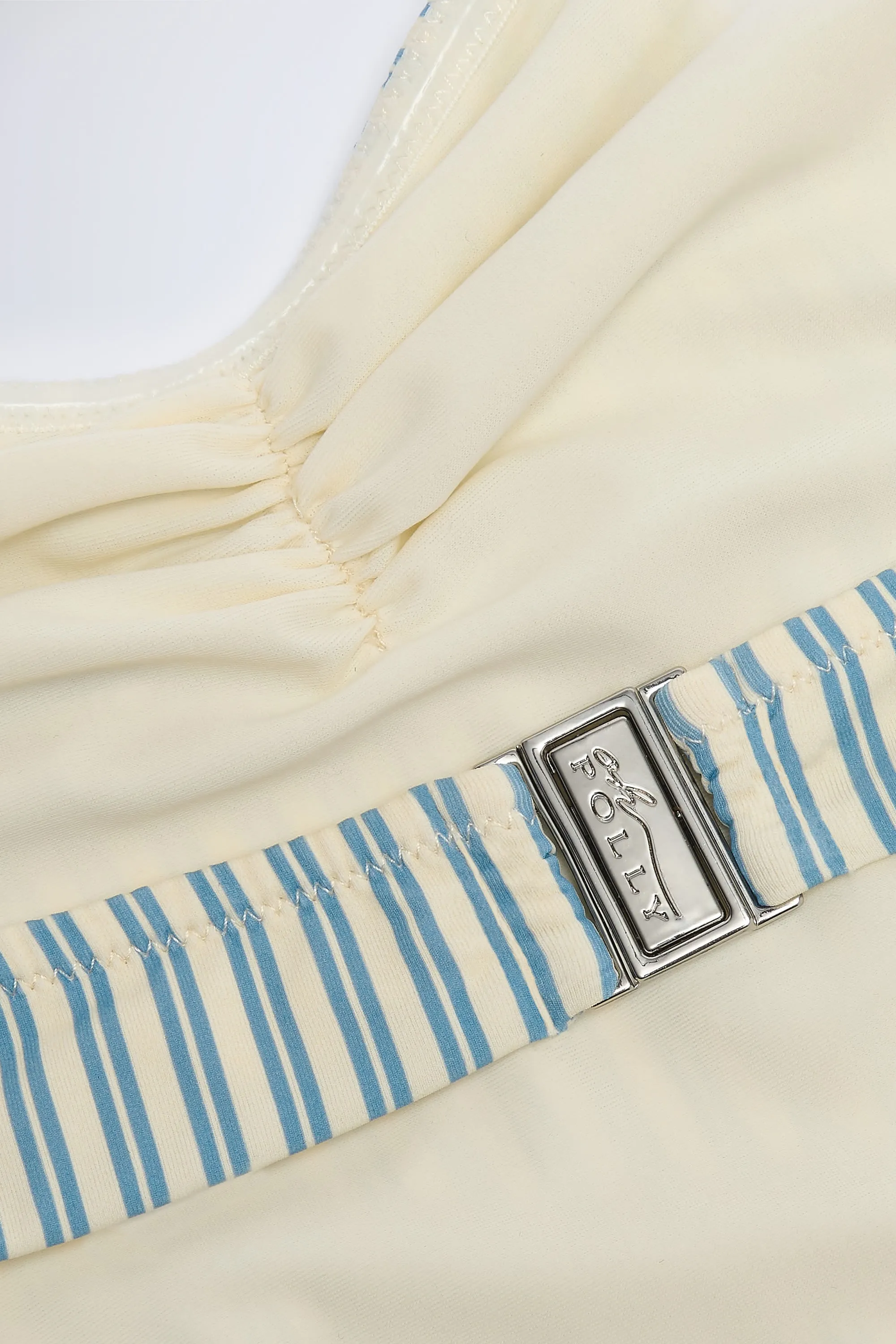 Cut-Out Halterneck Swimsuit in Teal Double Stripe sold by Oh Polly product image thumbnail 5