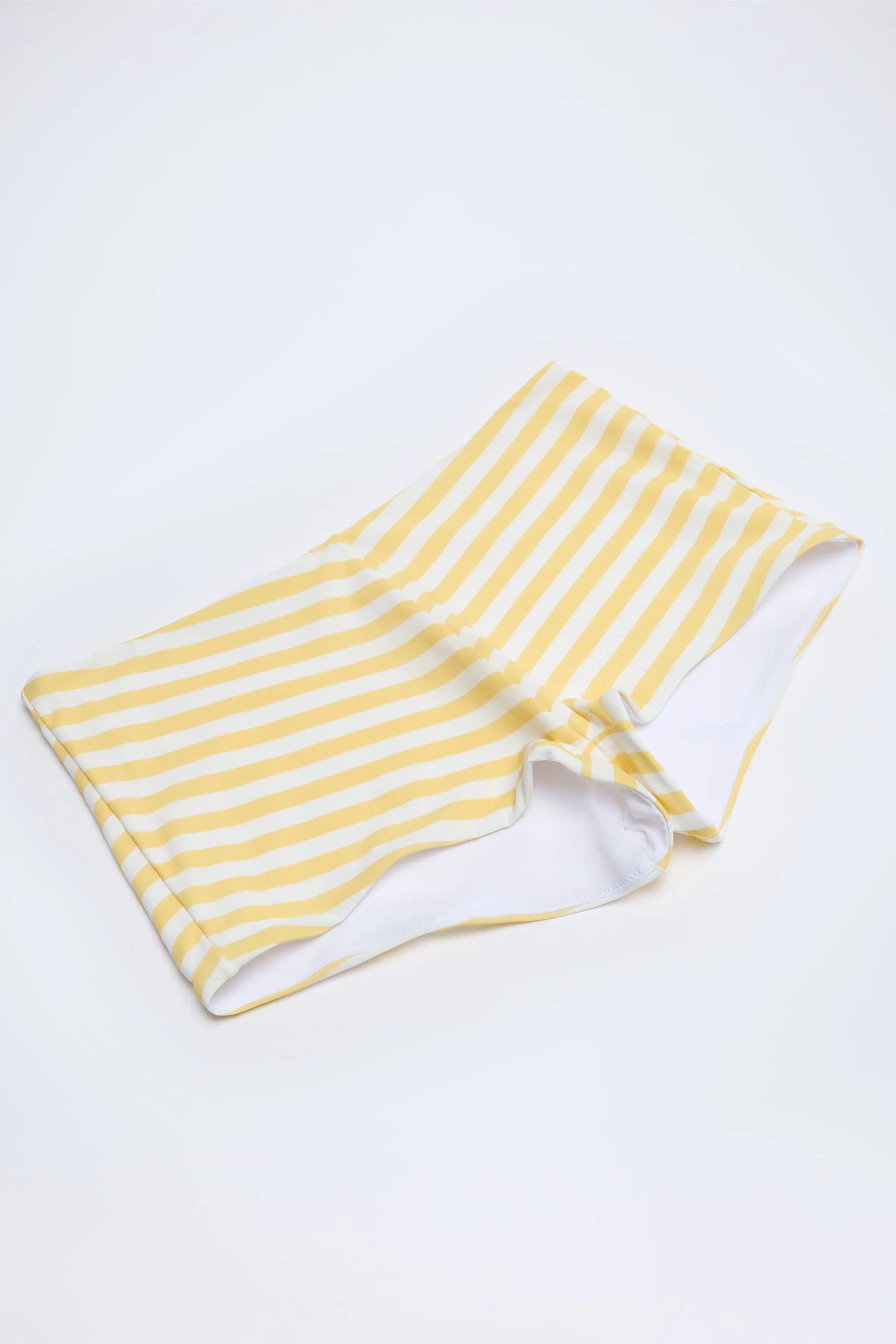 Mid-Rise Hot Pants in Lemon Yellow Stripe sold by Oh Polly product image thumbnail 3