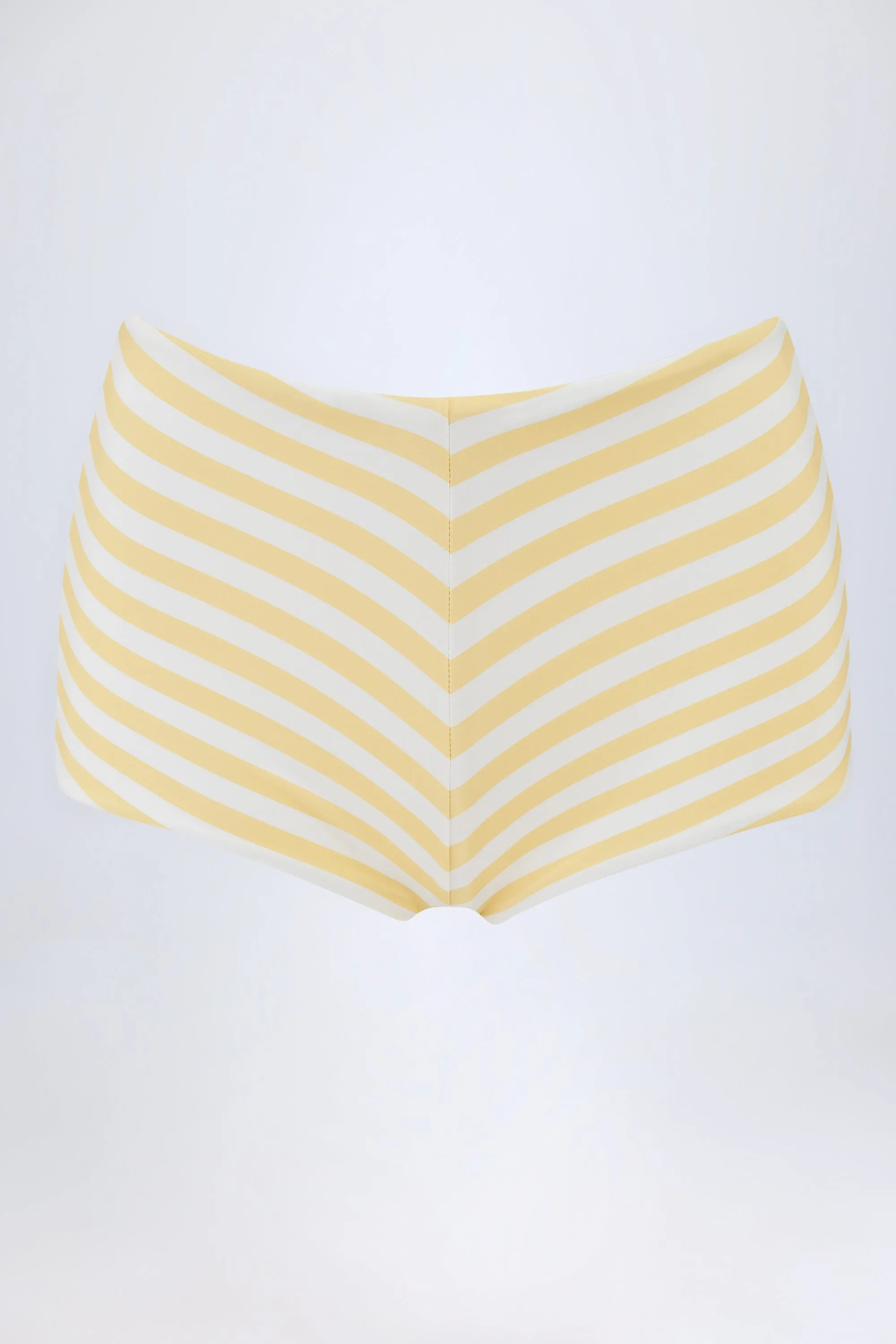 Mid-Rise Hot Pants in Lemon Yellow Stripe sold by Oh Polly product image thumbnail 2