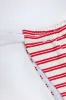 Ruched Cheeky Bikini Bottoms in Cherry Red Double Stripe sold by Oh Polly