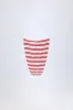 Ruched Cheeky Bikini Bottoms in Cherry Red Double Stripe sold by Oh Polly