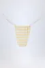 Ruched Cheeky Bikini Bottoms in Lemon Yellow Double Stripe sold by Oh Polly