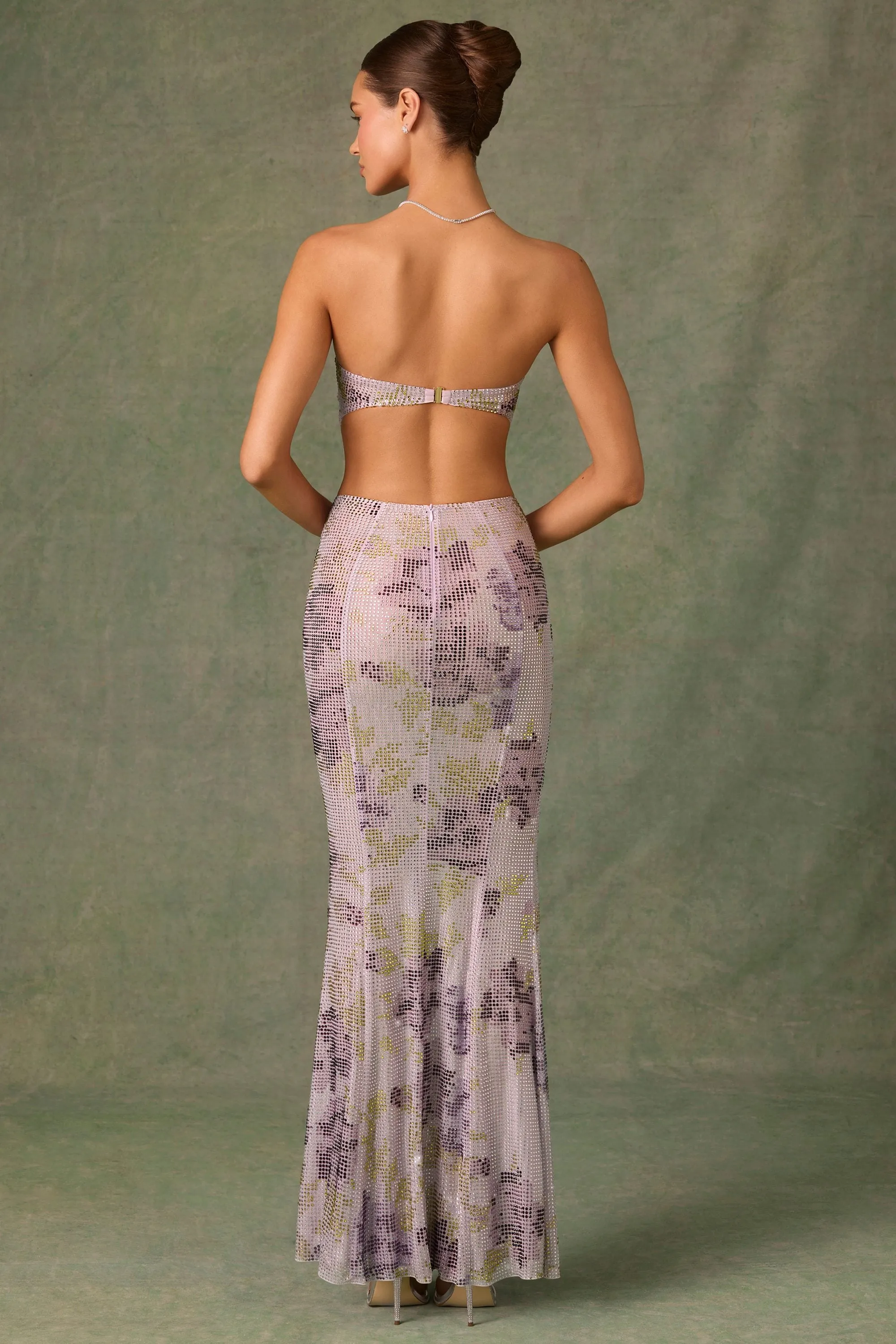 Embellished Cut-Out Fishtail Maxi Dress in Lilac sold by Oh Polly product image thumbnail 3