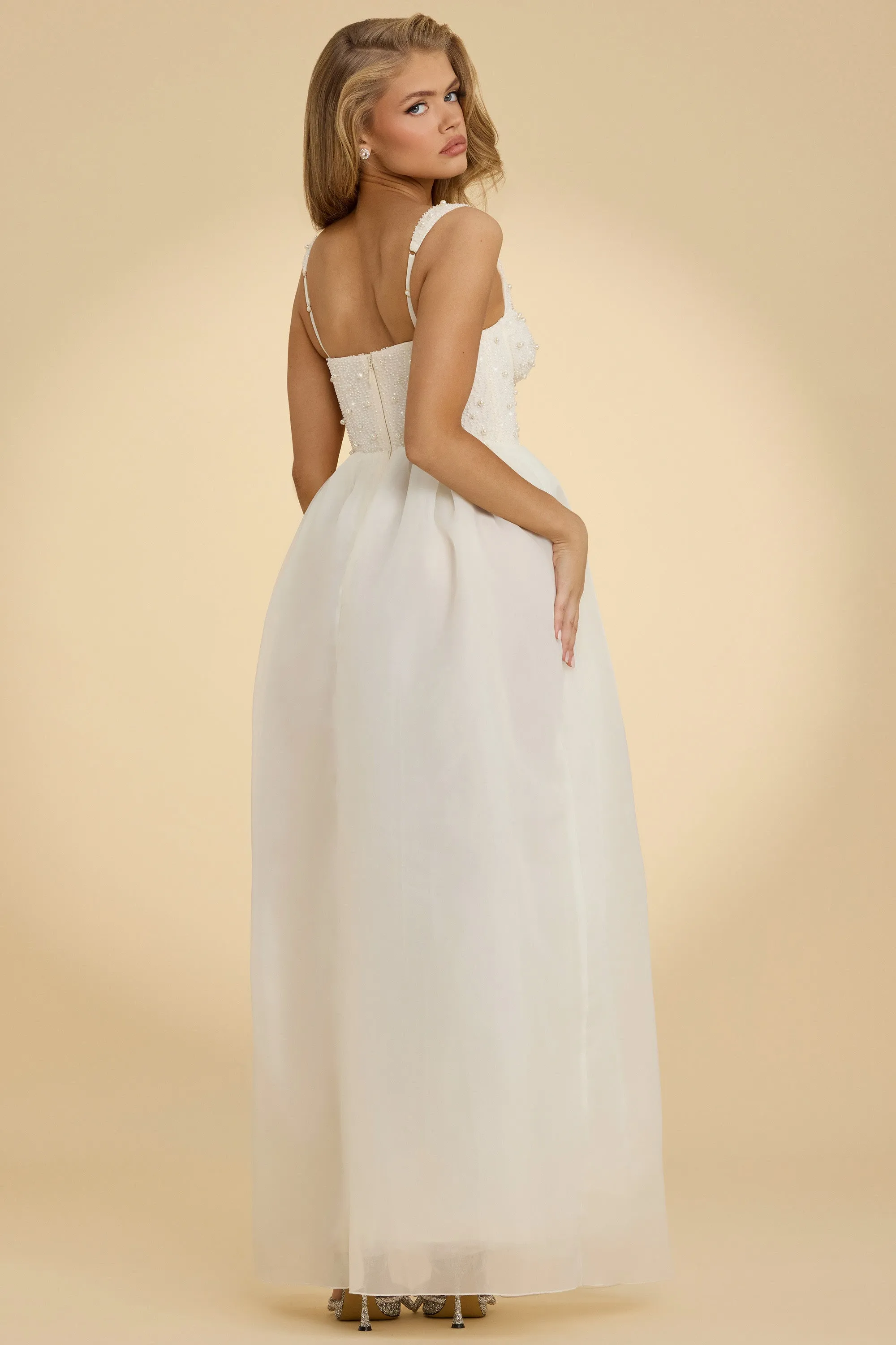 Embellished Corset Gown in White sold by Oh Polly product image thumbnail 2