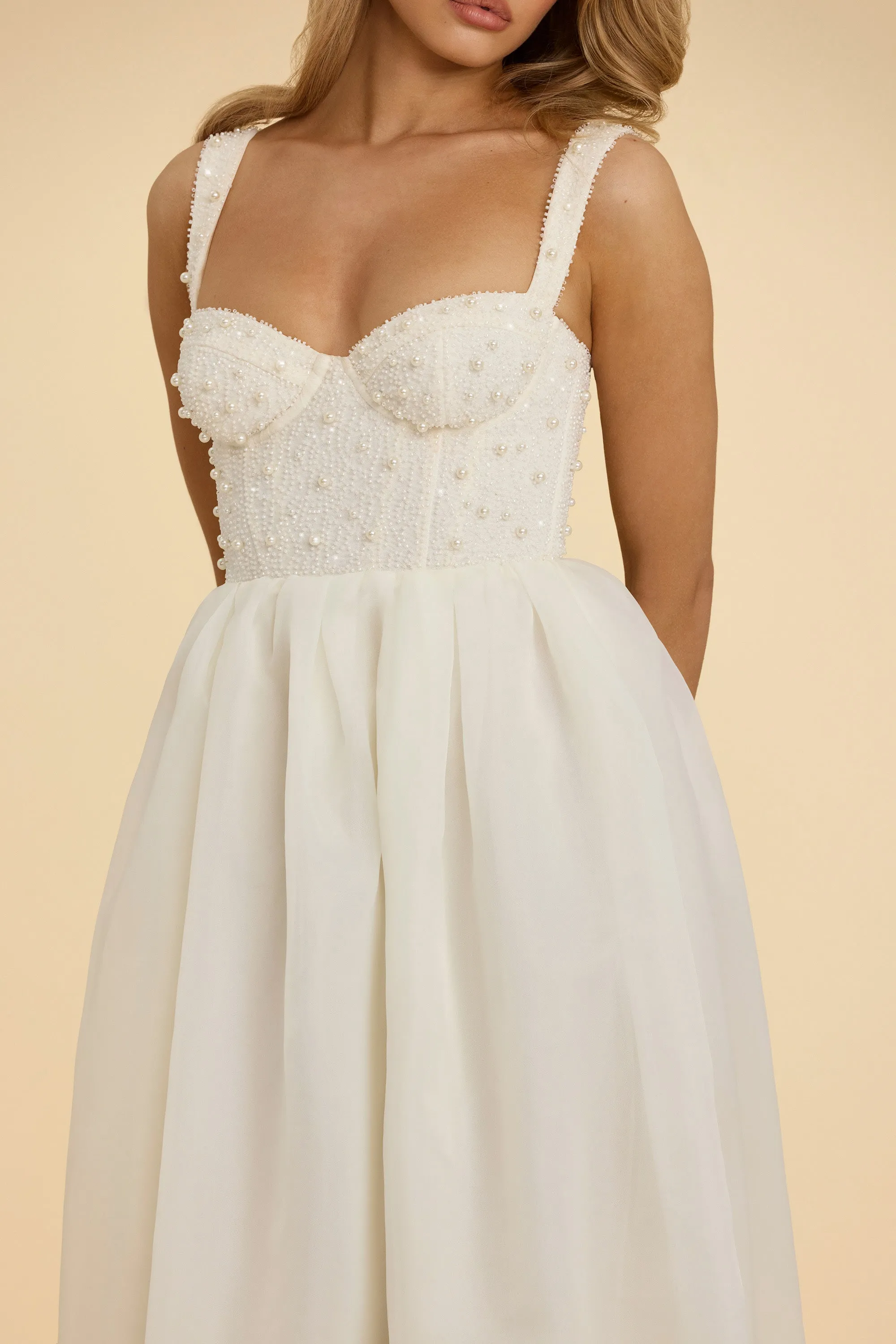 Embellished Corset Gown in White sold by Oh Polly product image thumbnail 4