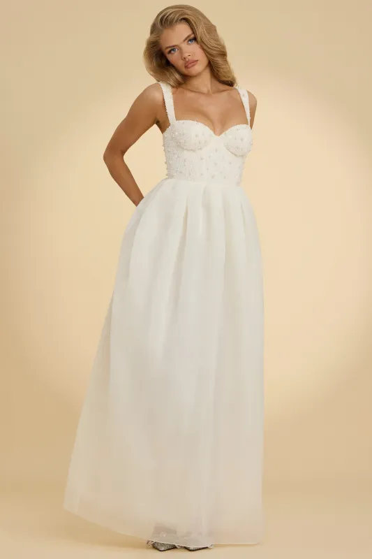Embellished Corset Gown in White sold by Oh Polly
