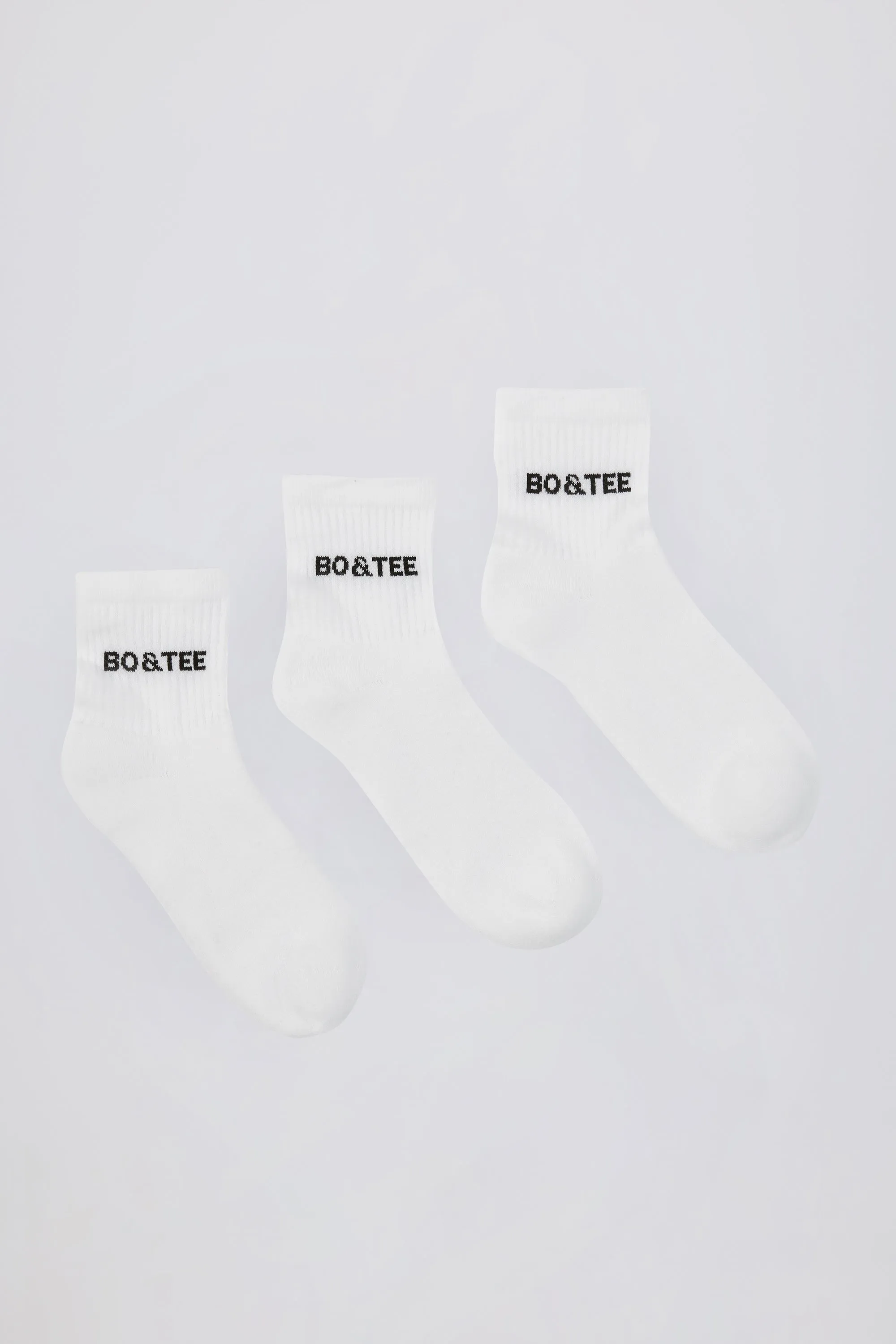 Ribbed Half-Crew Sock Bundle in White sold by Oh Polly