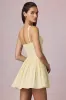 Bow-Detail A-Line Mini Dress in Lemon Yellow Stripe sold by Oh Polly