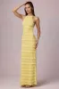 Ruffled Backless Halterneck Maxi Dress in Lemon Yellow sold by Oh Polly