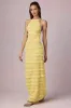 Ruffled Backless Halterneck Maxi Dress in Lemon Yellow sold by Oh Polly