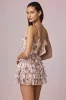 Ruffled Lace-Up A-Line Mini Dress in Primrose Floral Print sold by Oh Polly